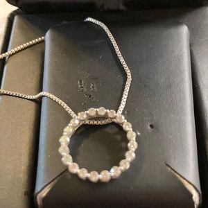 Diamond necklace silver chain